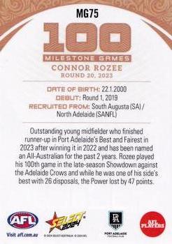 2024 Select AFL Footy Stars - Milestone Games #MG75 Connor Rozee Back